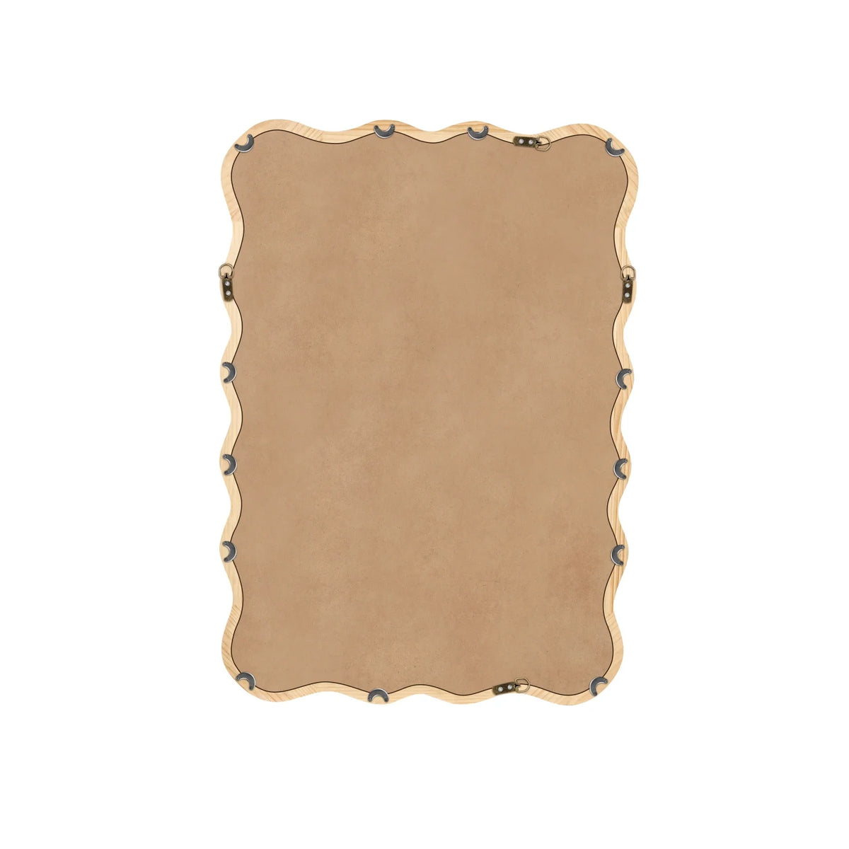Solid Wood Wavy Frame Modern Mirror - 40x28 Inches Durable Farmhouse Wall Decor for Bathroom, Living Room & Entryway with Easy Install