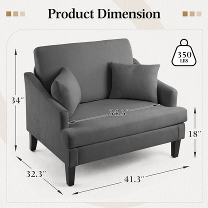 Bezseller Oversized Accent Chair with High Back, Armchair for Living Room or Bedroom, Beige