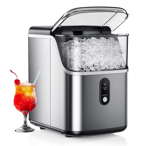 EUHOMY 34.5 lbs Nugget Ice Maker Portable Countertop, Ice Maker Machine with Self Cleaning