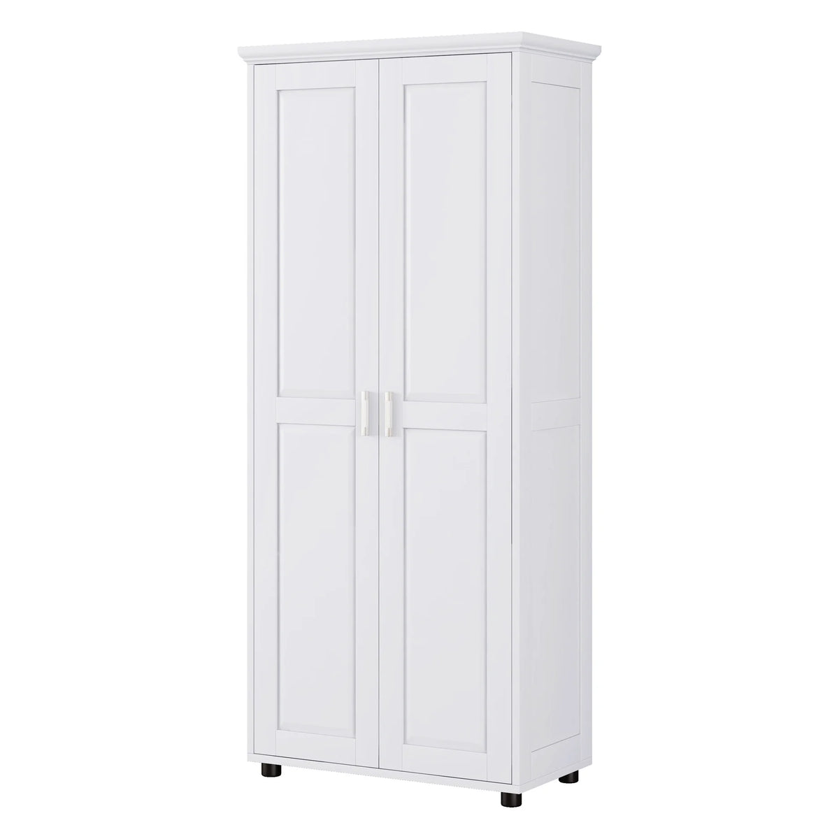 Bellemave White Tall Storage Cabinet with Adjustable Shelf Bathroom Cabinet with 1 Drawer and Storage Rack Large Freestanding Wood Cabinet Storage Organizer Floor Cabinet, White
