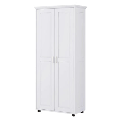 Bellemave White Tall Storage Cabinet with Adjustable Shelf Bathroom Cabinet with 1 Drawer and Storage Rack Large Freestanding Wood Cabinet Storage Organizer Floor Cabinet, White
