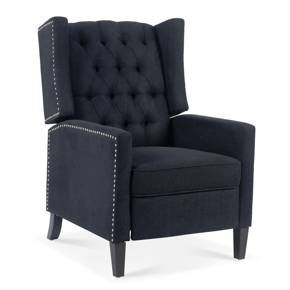 Triple Tree Modern Fabric Foam Wood Solid Print Nailhead Trim Accent Chair, Beige
