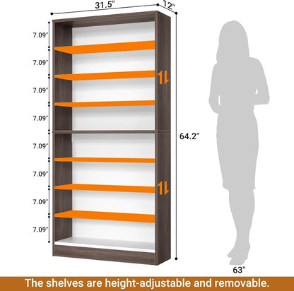 Homieasy Tall Shoe Cabinet, 9-Tier Wood Shoe Storage Organizer, Freestanding Shoe Storage Cabinet with Large Capacity, Vertical Space Saving Shoe Rack, White