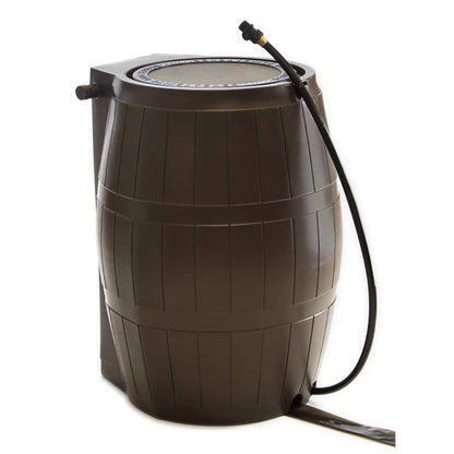 FCMP Outdoor RC4000 Raincatcher 50 Gallon Rain Catcher Barrel, Brown