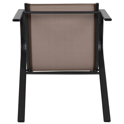 Flash Furniture Flash Furniture Brazos Series Outdoor Stackable Patio Chairs for Adults, Set of 4, Black