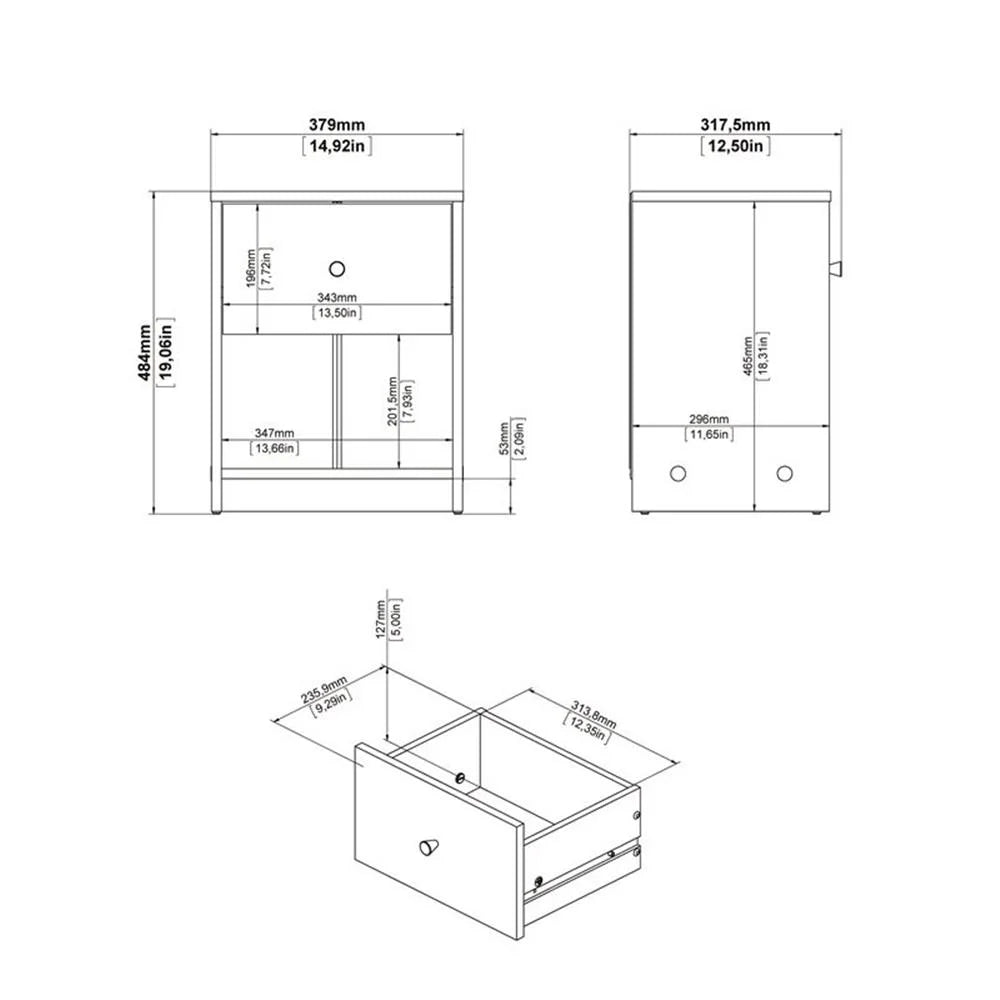 Home Square 4 Piece Bedroom Set With Dresser, Chest and 2 Nightstands in White