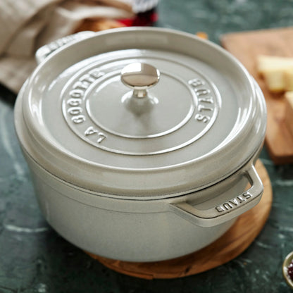 Staub Cast Iron 7-qt Round Cocotte - Grenadine