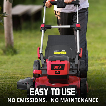 PowerSmart 80V 22-inch Self-Propelled Cordless Lawn Mower with 6.0Ah Battery and Charger
