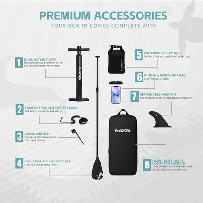 MSEASFREE Inflatable Paddle Board Stand up Paddle Board with Premium SUP Accessories