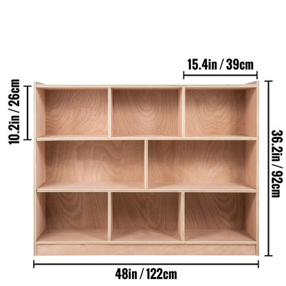 BENTISM Classroom Storage Cabinet Preschool Storage Shelves Wooden 8 Grids Toys Books