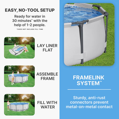 Open Box Bestway 10' x 30" Round Steel Pro MAX Hard Side Family Swimming Pool