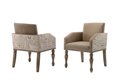 Roundhill Furniture 9-Piece Extendable Table with Nailhead Armchairs Dining Set, Driftwood