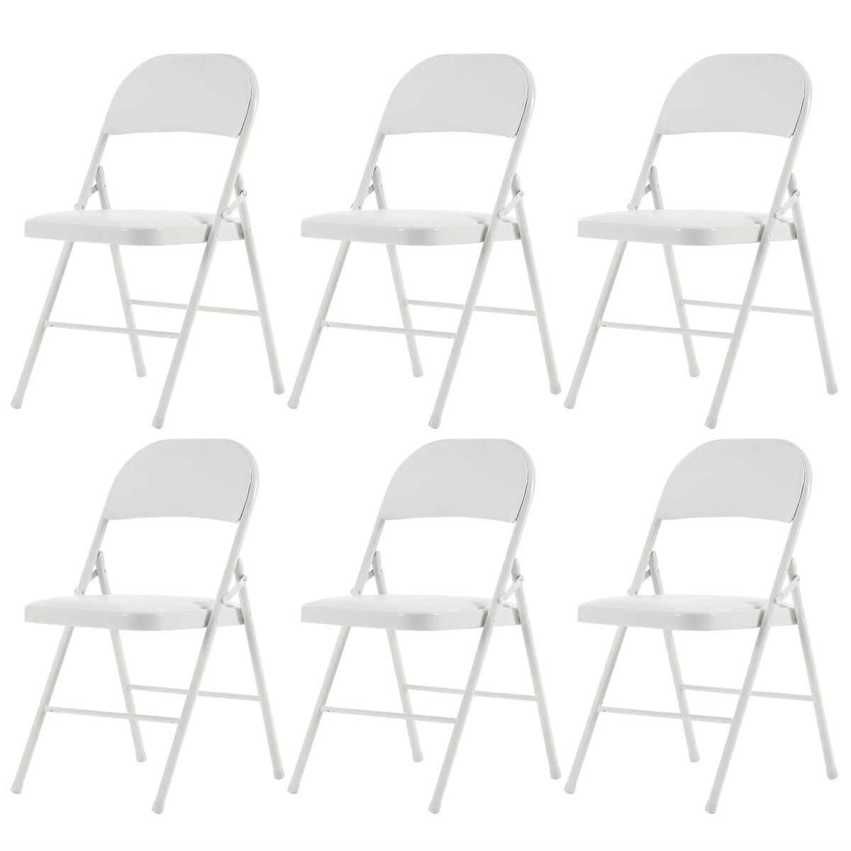6 Pack Gray Folding Chairs with Padded Seats, Portable Stackable Foldable Chairs for Indoor & Outdoor, Commercial Seat with Metal Frame for Events Office Wedding Party, 330lbs Capacity