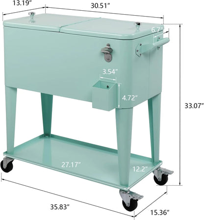 HEYWU 80 Quart Ice Chest Water Cooler with Bottle Opener, Milk White