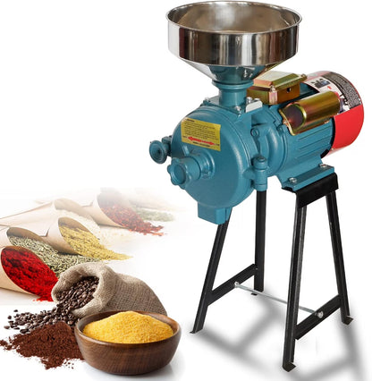NAIZEA 3000W Electric Grain Mill, 110V Corn Grinder, Heavy Duty Commercial Feed Mill, Wet Dry Cereals Grinder