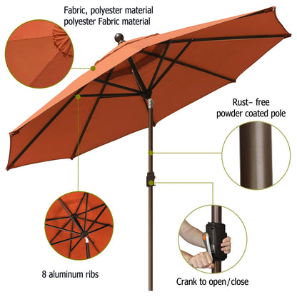 EliteShade 9Ft Market Umbrella Patio Outdoor Table Umbrella��Teal��