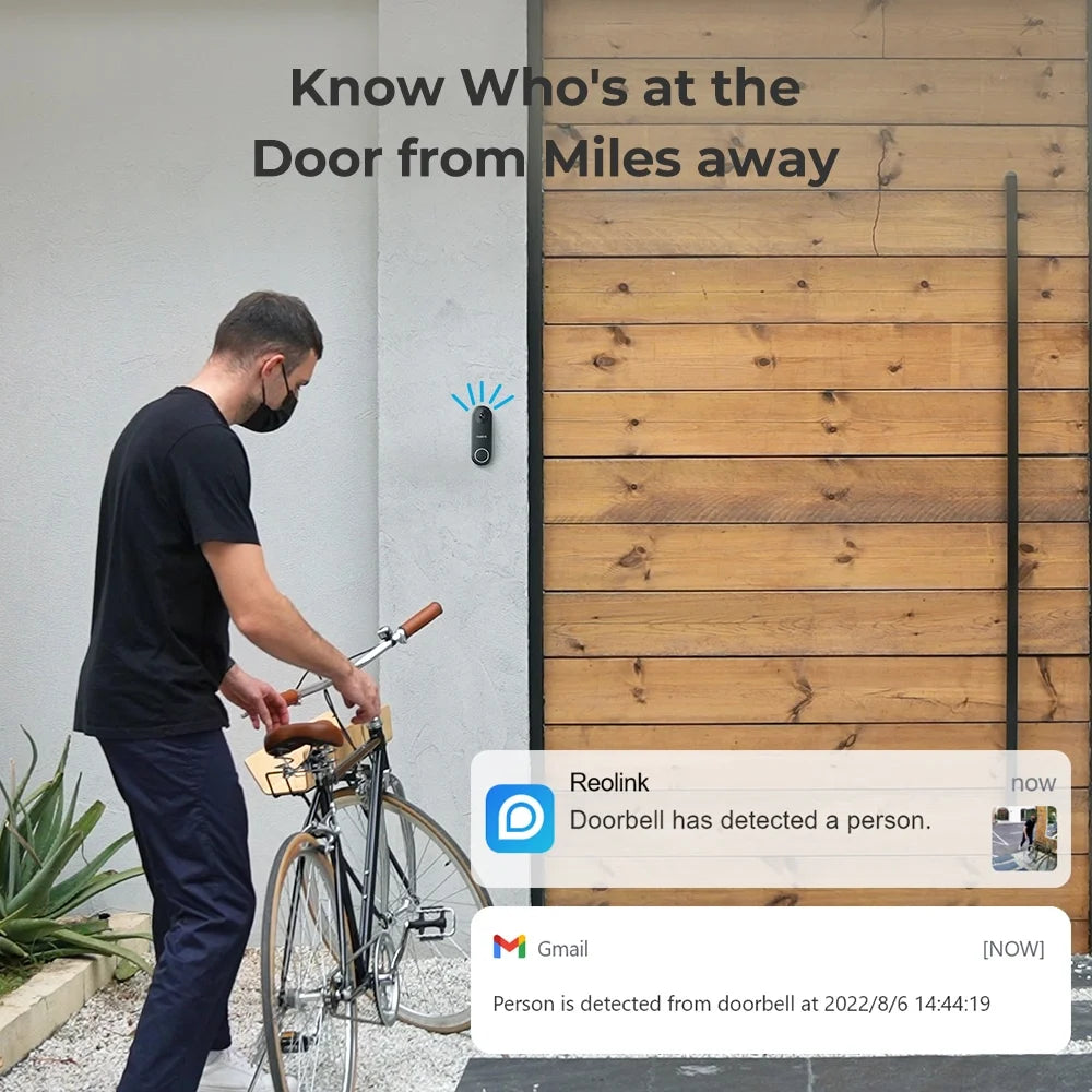 Reolink 5MP Home Doorbell Camera Wired WiFi Video Doorbell Chime, 180�� Motion Human Detection, 2 Way Talk, Local Storage