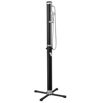 Bestway SolarFlow Outdoor Shower 2gal/8L: Oversized Shower Head and Stand, Easy Installation, & Adjustable Water Flow. Experience the ultimate convenience.