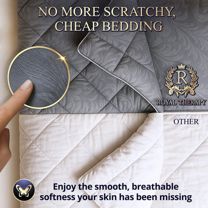 Royal Therapy Queen Size Comforter �C White Comforter, Down Alternative Bed Comforter, Fluffy Duvet Insert, Cool And Comfortable