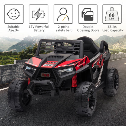 TOBBI 12V Kids Electric off-Road UTV Truck Car Battery Powered Ride on Toys for Girls with LED Headlights, Music, Horn