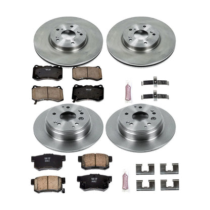Power Stop Front and Rear Stock Replacement Brake Pad and Rotor Kit KOE2718