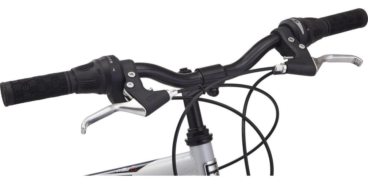 Mongoose Ledge 2.1 Mountain Bike. 24-inch wheels. 21 speeds. boys frame. Silver/Red