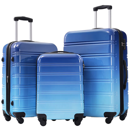 3 Piece ABS Luggage Set, Luggage with Spinner Wheel & TSA  20/24/28 inch, Purple