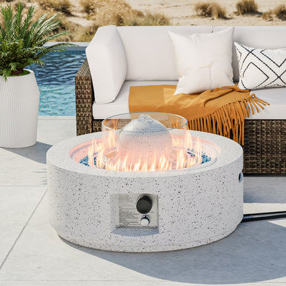 COSIEST 29.3-inch 50,000 BTU Outdoor Propane Fountain Round Fire Pit Table