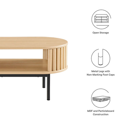 Modway Fortitude Wood Coffee Table in Walnut Black