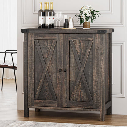 Coffee Bar Cabinet with Storage/Adjustable Shelf 30" Small Kitchen Bar Table Corner Bar Cabinet for Tea Buffet Sideboard Cabinet for Dining Room, Farmhouse Coffee Station for Wine