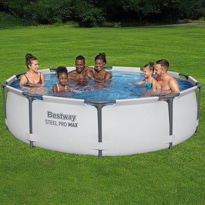 Open Box Bestway 10' x 30" Round Steel Pro MAX Hard Side Family Swimming Pool