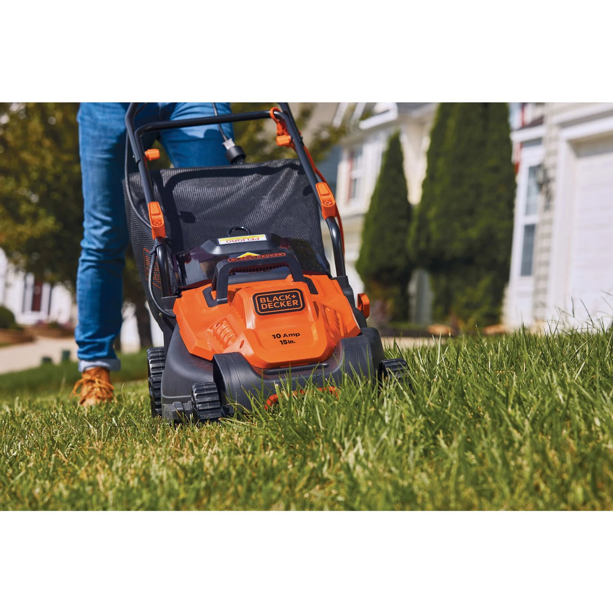 BLACK+DECKER 15�� Corded Electric Push Walk-Behind Mower, Comfort Grip Handle