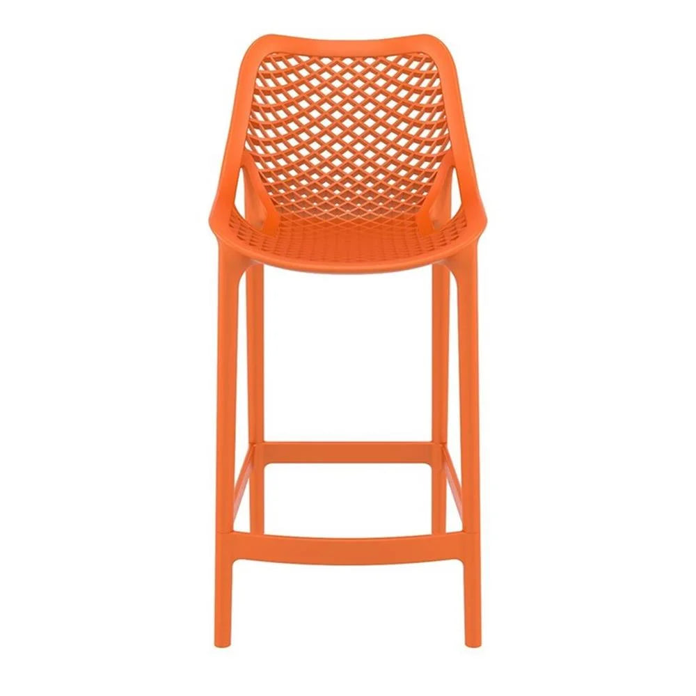Home Square Polypropylene Patio Bar Stool in Taupe - Set of 2