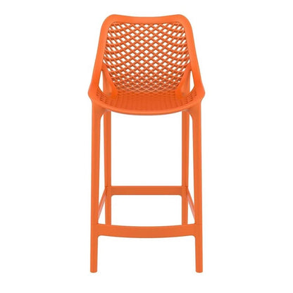 Home Square Polypropylene Patio Bar Stool in Taupe - Set of 2