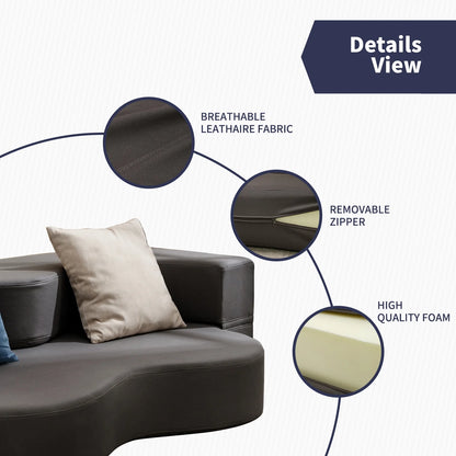 ZAFLY Full Size Convertible Futon Sofa Bed, Floor Sofa Bed Foldable, Foam Folding Mattress Sleeper, Cloth Fabrics Floor Couch Lounge Sleeper Bed for Living Room/Bedroom, Dark Grey