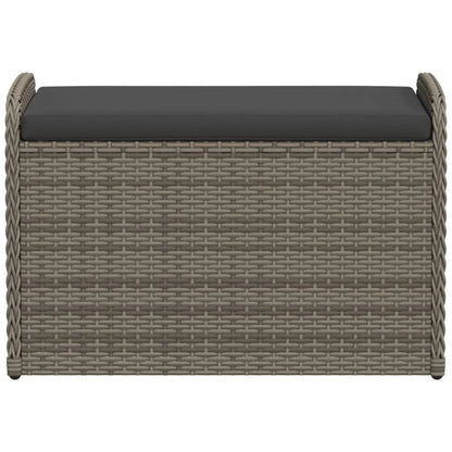 vidaXL Storage Bench with Cushion Outdoor Garden Seat Furniture Poly Rattan