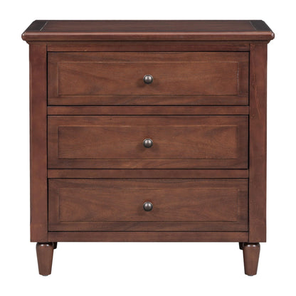 White Nightstand for Bedroom, Atumon Nightstand with 3 Drawers, Wood Bedside Table, Modern Nightstand Furniture for Bedroom, 28"L x 16.9"W x 28"H