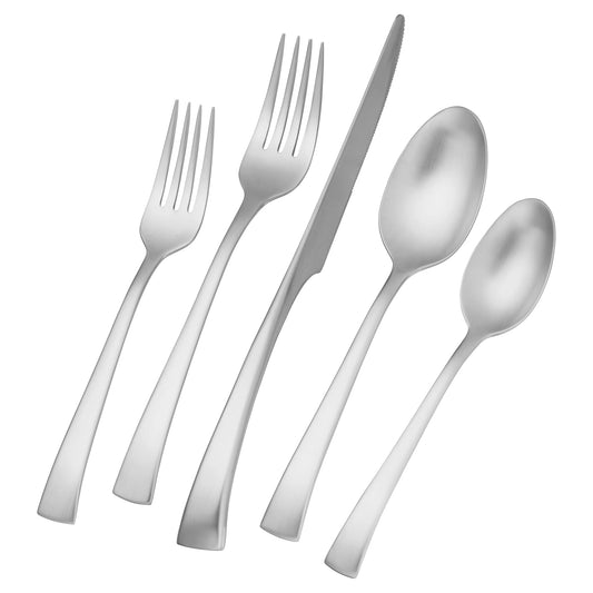 ZWILLING Bellasera (matte finish) 45-pc Satin Flatware Set, 18/10 Stainless Steel, Satin Finish (not polished)
