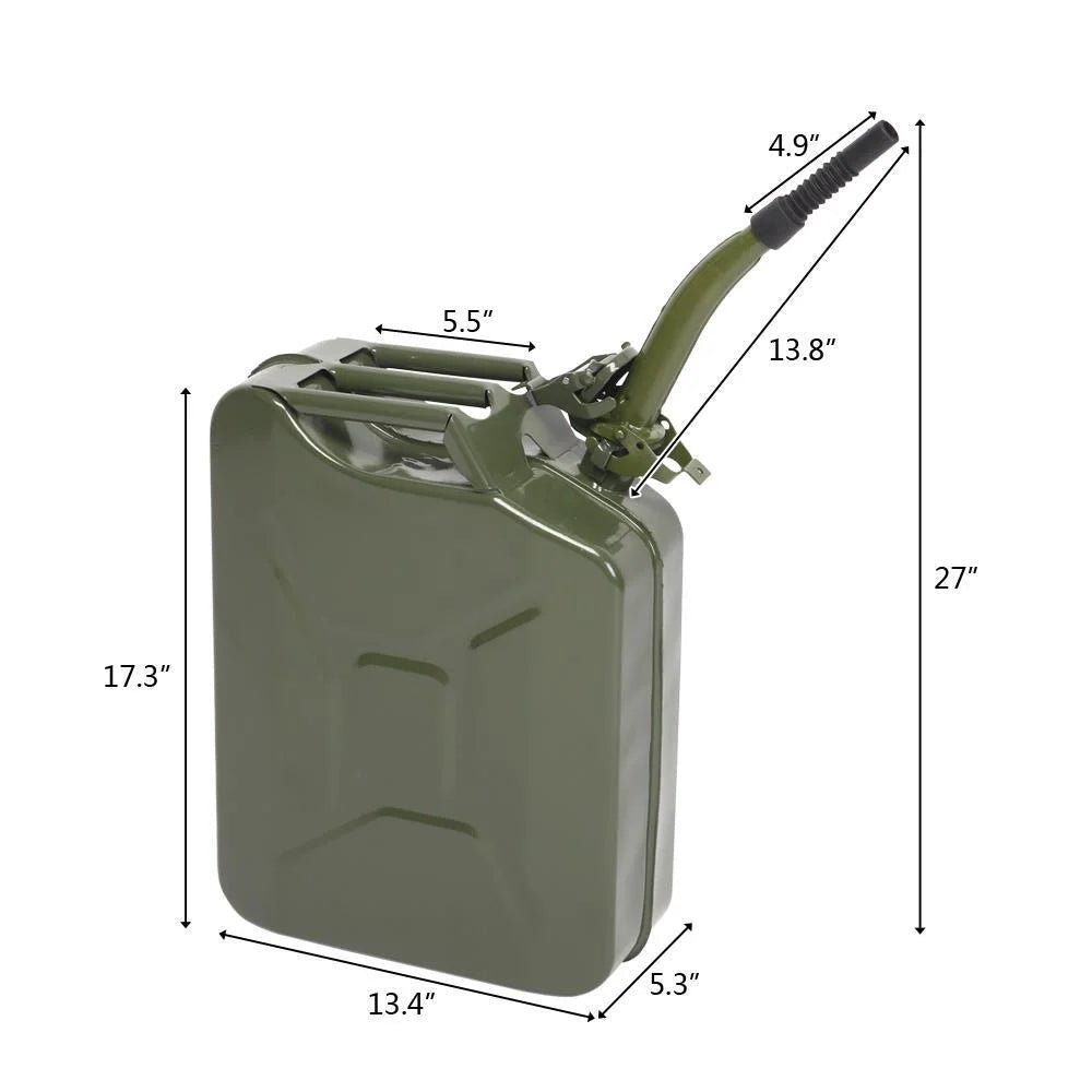 YUONAO 3-Pack 5 Gal (20L) Steel Gas Fuel Can �C Army Green Military-Grade Gasoline Container for Emergency, Outdoor, Off-Road, Camping