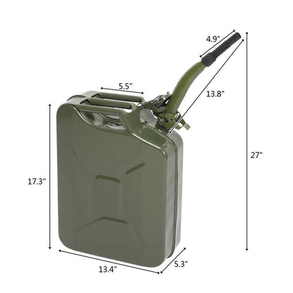 YUONAO 3-Pack 5 Gal (20L) Steel Gas Fuel Can �C Army Green Military-Grade Gasoline Container for Emergency, Outdoor, Off-Road, Camping