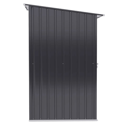 Outsunny 4.6' x 9' Metal Outdoor Storage Shed, Garden Utility Tool House with Double Lockable Doors for Backyard, Patio, Lawn, Garage, White
