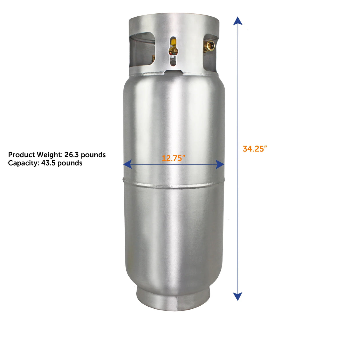 Flame King 43.5LB Aluminum Forklift Propane Tank with Gauge, Corrosion-Resistant, Rust-Free, Lightweight