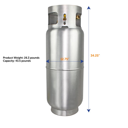 Flame King 43.5LB Aluminum Forklift Propane Tank with Gauge, Corrosion-Resistant, Rust-Free, Lightweight