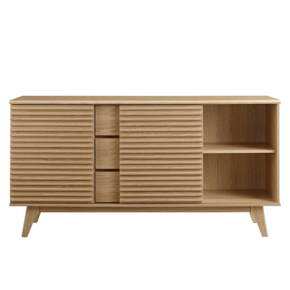 Modway Render 63" Sideboard Buffet Table or TV Stand in Oak
