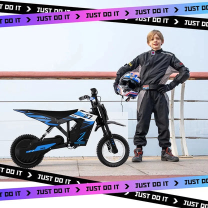 RCB Electric Dirt Bike,36V&300W&10Miles,3 Speed Modes Motocross for Kids Ages 3-12 Red