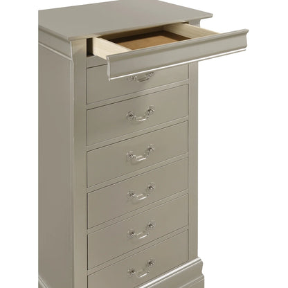 Glory Furniture Louis Phillipe 7 Drawer Lingerie Chest in Cherry