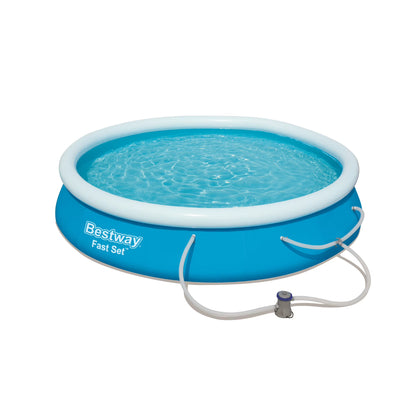 Bestway - Fast Set Outdoor Swimming Pool Set, 12 feet x 30 inches (Includes Pool & Filter Pump)