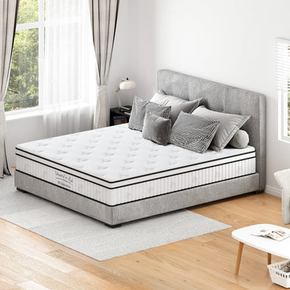 12 Inch Hybrid Queen Mattress - Medium Firm Support, Pocket Coils & Pressure Relief, Hypoallergenic Bed-in-a-Box