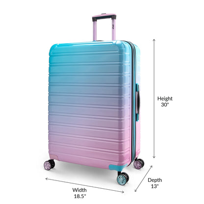 iFLY Hardside Fibertech 3.0 2 Piece Set, 20" Carry-on and 28" Checked Luggage, Gadget Gray