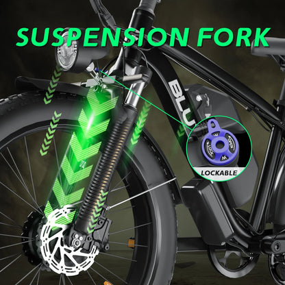 Electric Bike for Adults, 2000W 26'Fat Tire Electric Bike, 35MPH AWD Dual Motor Electric Bicycles, 48V 22.4AH Battery Fast Ebikes Dual Hydraulic Brakes UL 2849